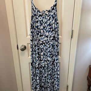 Blue and White Patterned jumpsuit